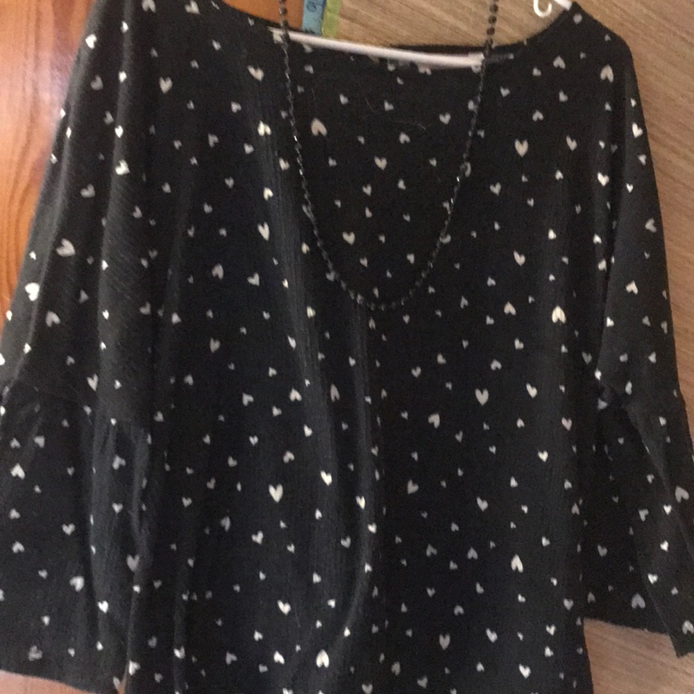 COPY - LAUREN CONRAD  HEART BELL SL/ top/xl/ buttoned💜